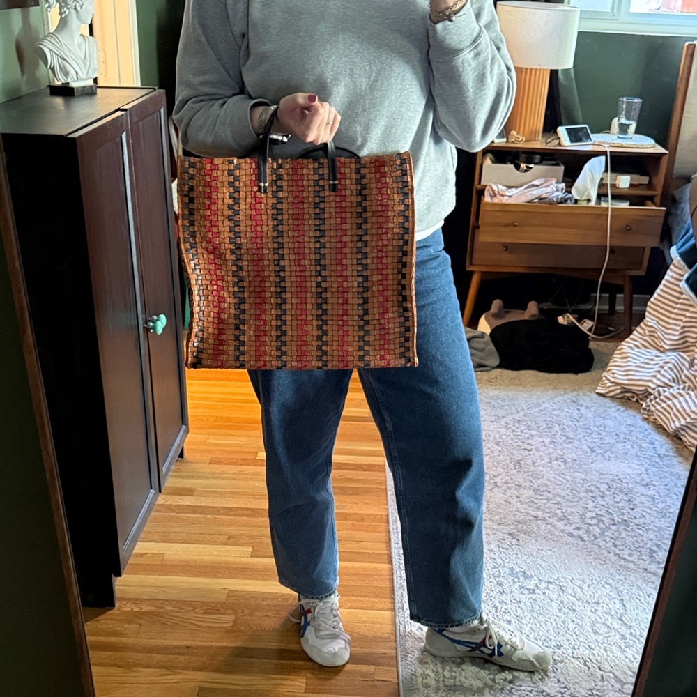 Clare V Multicolor Woven Simple Tote Bag - Picture 7 of 9